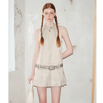 甜美风格百褶裙纯色低腰