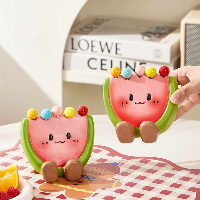 夏日西瓜水果叉家用不锈钢轻奢高级感收纳罐套装儿童安全叉子果签,餐饮具,水果叉/水果签,淘宝优惠券,粉丝福利购,淘宝优惠卷