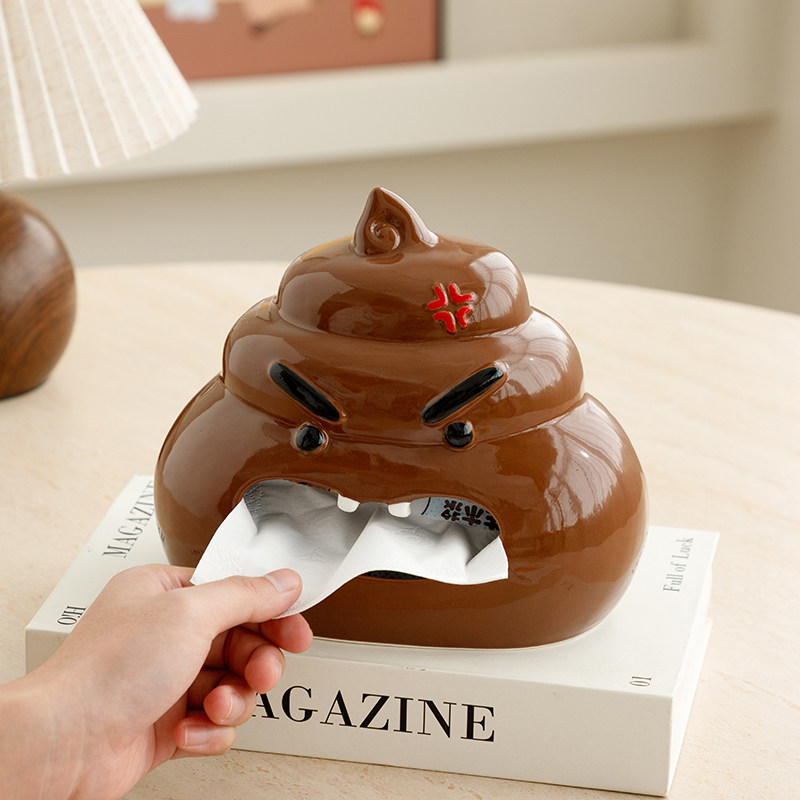 粑粑创意陶瓷纸巾盒抽纸盒子家用客厅茶几桌面餐巾纸盒轻奢高级感,家居饰品,装饰纸巾盒,淘宝优惠券,粉丝福利购,淘宝优惠卷