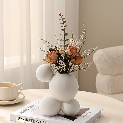 创意花瓶干 干燥花假花客厅插花陶瓷摆饰装饰品高级感轻奢ins风小