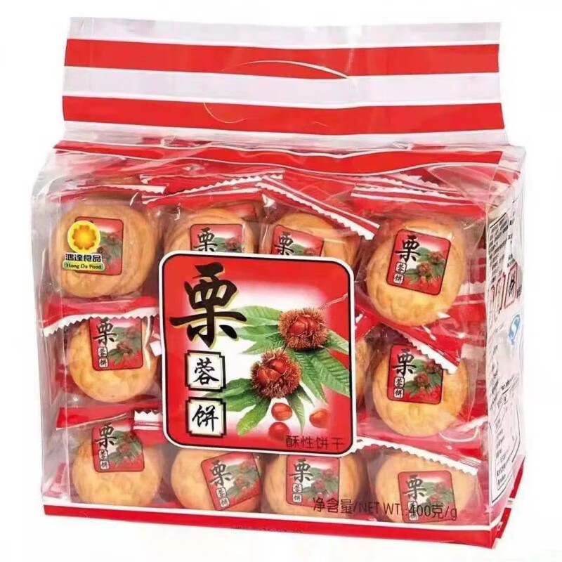 鸿达食品栗蓉饼豆乳饼干400g 早餐下午茶代餐休闲充饥零食  SZ