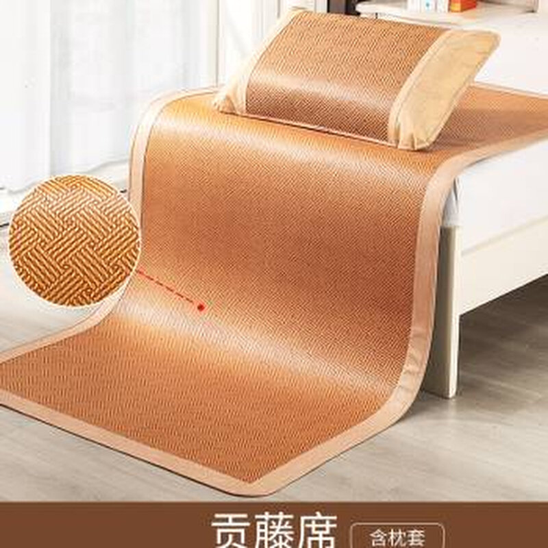 新品学生宿舍专用凉席藤席单人12m米可折叠软Q草竹V席子床垫夏季