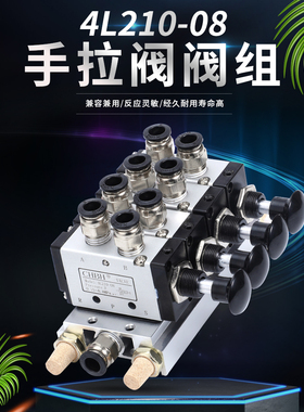气动手拉阀手动控制阀组气缸开闭多面安装开关气阀4R210/4L210-08