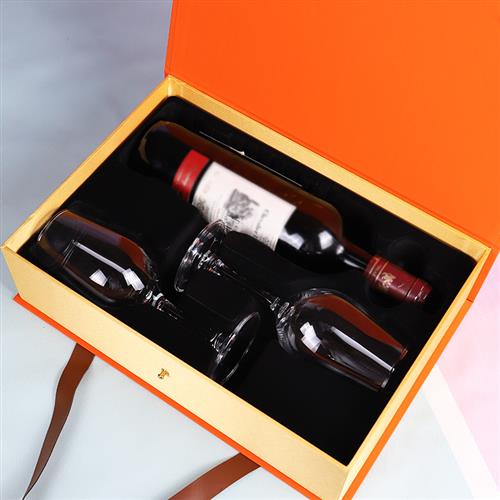 红酒杯盒高档带高脚杯包装葡萄酒礼盒手提礼品杯子通用2支定制空