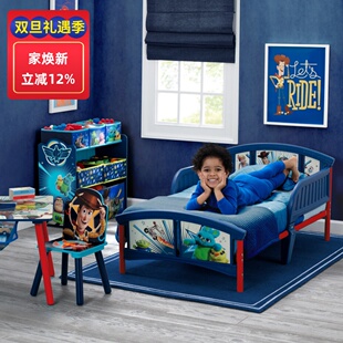 Delta迪士尼授权儿童床拼接床带护栏单人床男孩汽车床女孩公主床