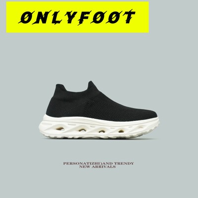 Onlyfoot【不挤脚】加宽鞋头版型无鞋带一脚蹬健步袜子鞋男运动休