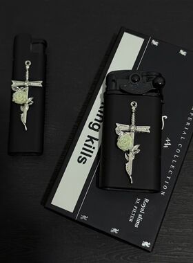 玫瑰原创直冲手作打火机防风粉色金属火焰创意充气男友高档礼物潮