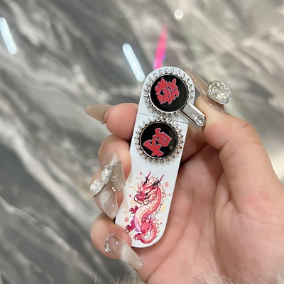 新款发财龙齿轮旋转防风打火机