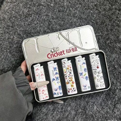 cricket草蜢kitty史迪仔一次性打火机高颜值礼盒送男女生闺蜜礼物