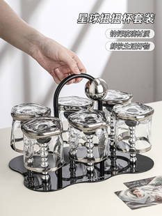 高颜值玻璃水杯家用套装喝茶水杯子高级感轻奢茶杯冷水壶杯子套装