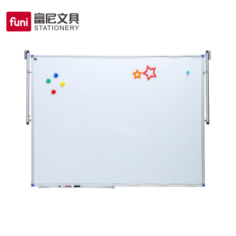 富尼墙壁式双面翻转板办公会议板轻型支架式黑板墙壁贴板双面可翻转教学写字板磁性可擦写记事板
