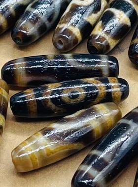 玛瑙老天珠虎牙一三五眼吊坠项坠