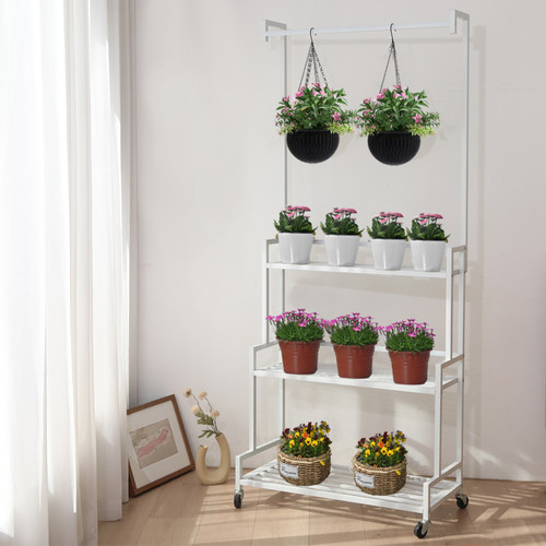 铁艺花架可移动阳台多层置物架