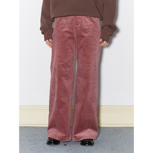 dorydory 原创设计 浆果色裤子灯芯绒裤休闲裤长裤女秋冬裤腿阔