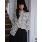 波点丝巾领衬衫 2026春新款 法式 dorydory 复古通勤长袖 上衣女