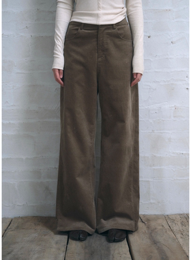 dorydory 复古灯芯绒直筒宽松长裤2026春新款自然腰休闲阔腿裤女