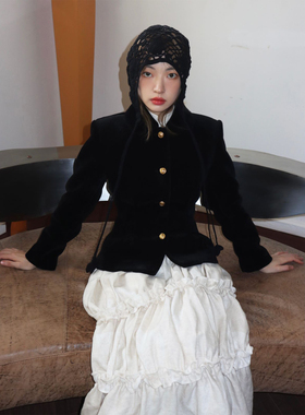 dorydory 原创设计 灯芯绒小香风收腰西装短外套女小众休闲新中式