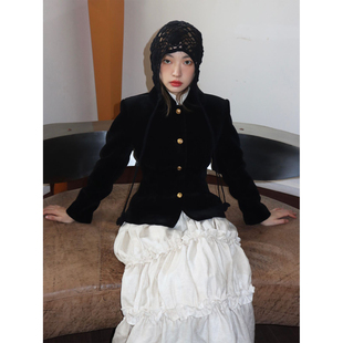 短外套女小众休闲新中式 灯芯绒小香风收腰西装 原创设计 dorydory