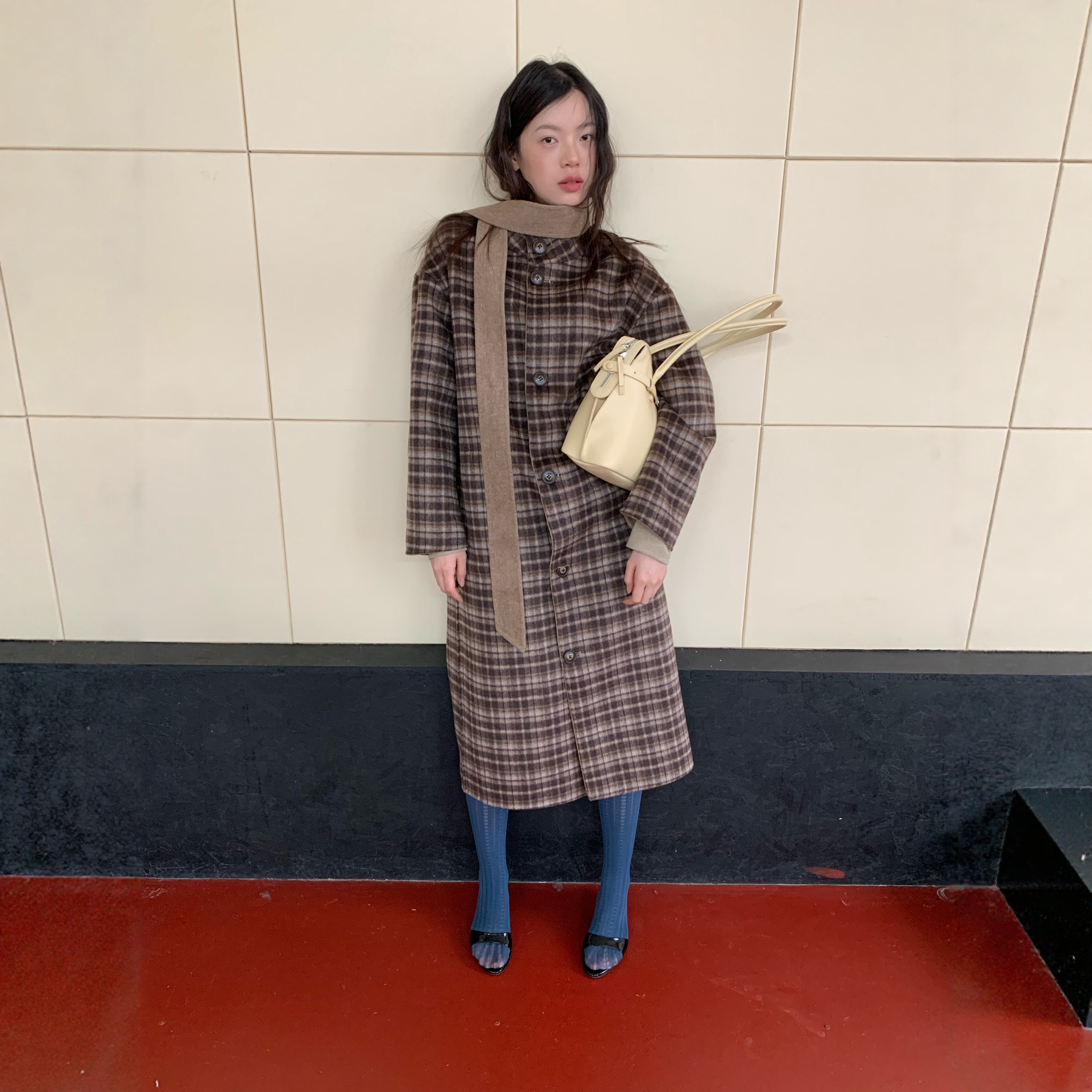 dorydory两穿格纹双面羊毛呢外套复古高级感2025冬新款复古大衣女,女装/女士精品,毛呢外套,淘宝优惠券,粉丝福利购,淘宝优惠卷