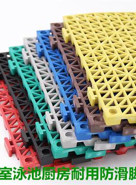 特厚泳池工程地垫浴室淋浴防滑塑料拼接垫卫生间厨房隔水PVC胶垫