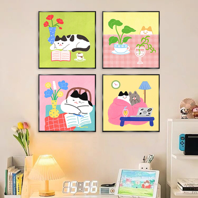 免打孔猫咪个性装饰画