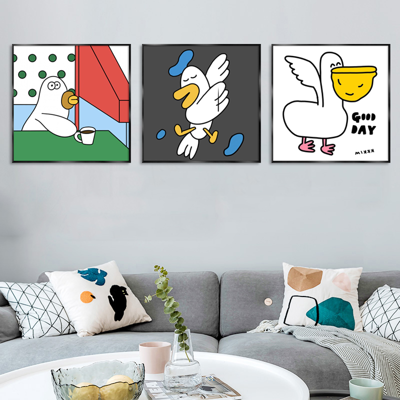 网红拍照区布置打卡背景咖啡厅奶茶店铺墙壁面装饰画摆件氛围挂画