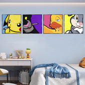 免打孔沙发背景装 饰画网咖海报挂画客厅壁画搞笑潮流创意墙面店铺