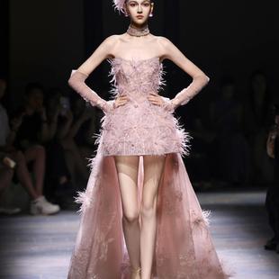 2025新款 复古蕾丝花边礼服裙女高级感气质名媛宴会晚礼服 法式