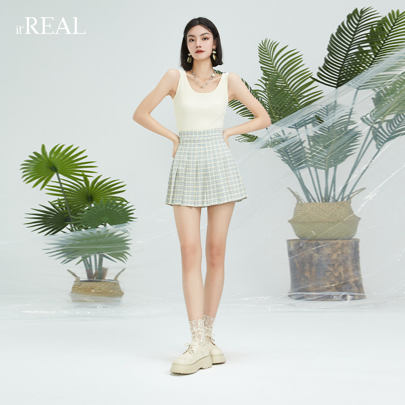 纯色吊带背心itREAL瑞尔短款百搭