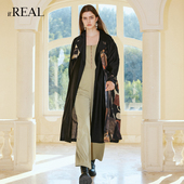 real瑞尔春秋新款 连体裤 复古内搭吊带裤 复古阔腿拖地裤 女