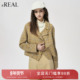 不规则呢子衣毛呢外套女 复古格纹经典 real瑞尔冬季 新款