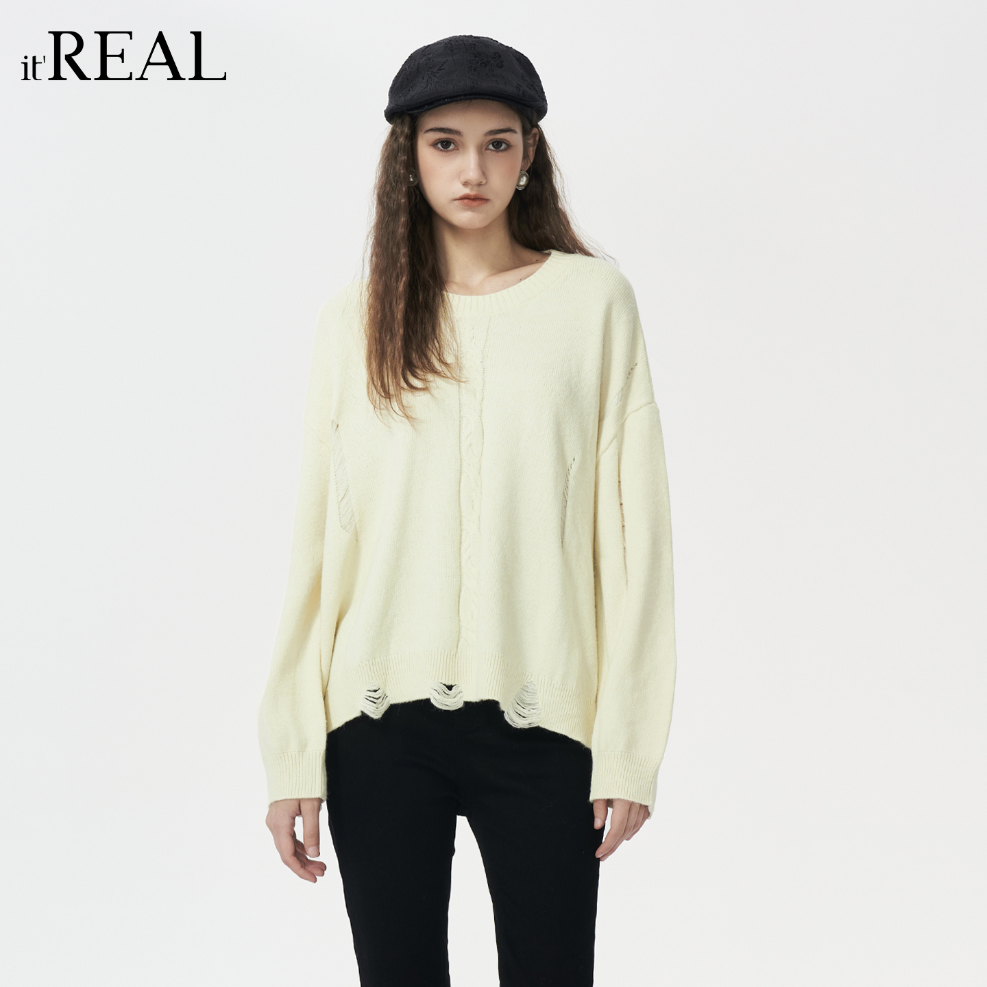 it'real瑞尔25年冬季新款简约休闲百搭针织毛衣女