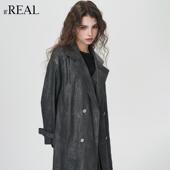 real瑞尔法式 复古风衣女春季 新款 设计感小众中长款 外套女