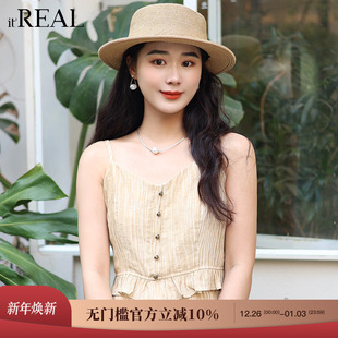 性感无袖 吊带小背心女外穿内搭短款 上衣 real瑞尔夏新款