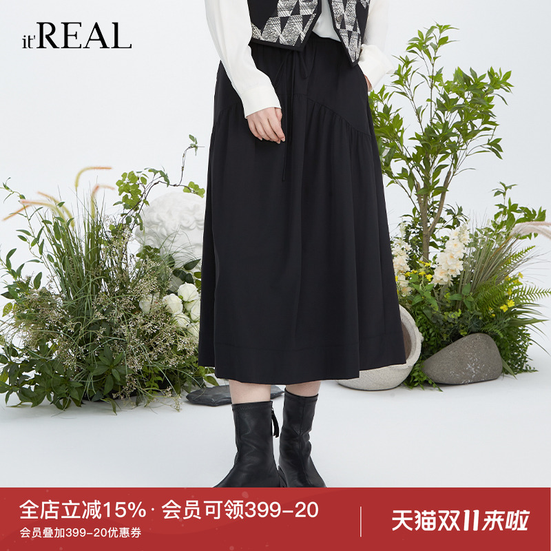 瑞尔中长裙半身裙A子群半身裙
