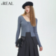 real瑞尔春秋季 新款 时尚 休闲风显瘦百搭长袖 针织两件套女
