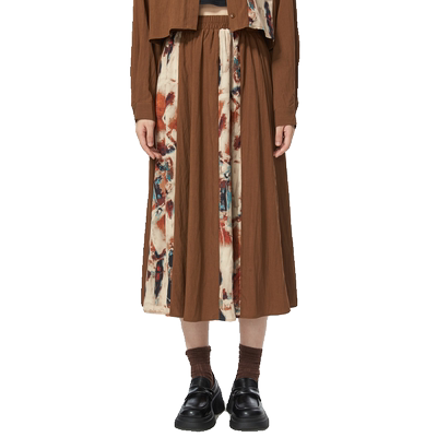 瑞尔中长伞裙复古半身裙