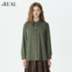 女装 复古风垂感显瘦刺绣长袖 衬衫 real瑞尔秋季 新款