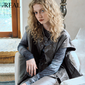 马甲女 复古休闲时尚 real瑞尔酷飒风皮马甲显瘦无袖 背心新款