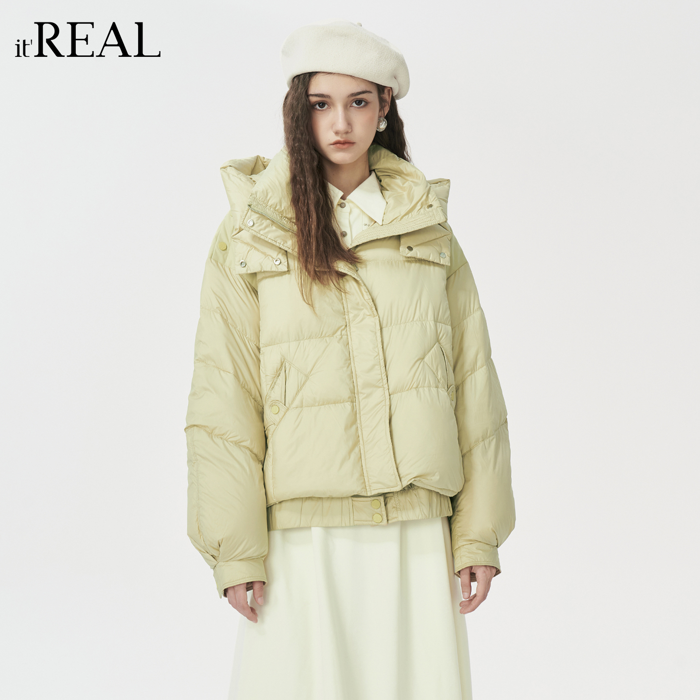 it'real瑞尔25年冬季新款宽松保暖时尚百搭休闲羽绒服女