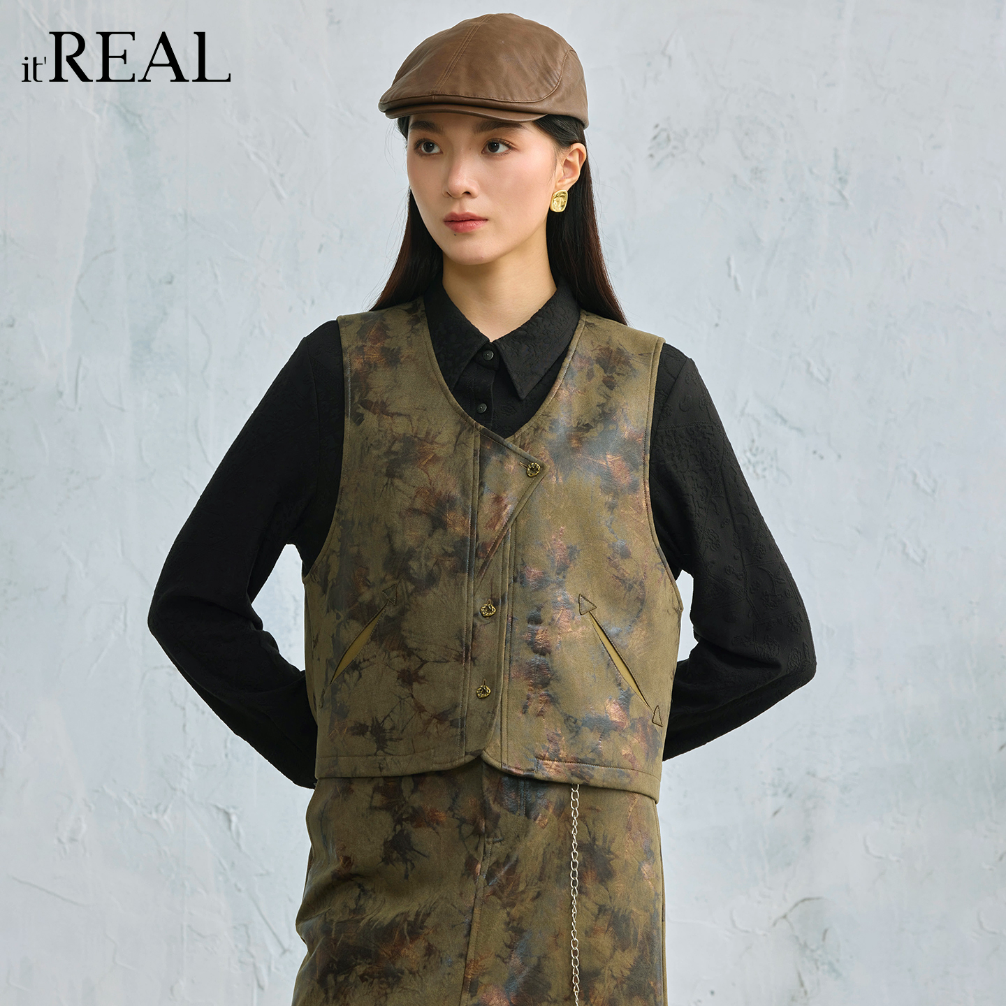 无袖叠穿马夹上衣女马甲