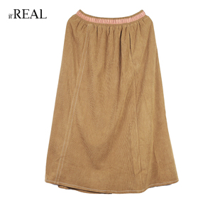 itreal瑞尔新款秋季女装设计感小众长款复古温柔风休闲伞裙