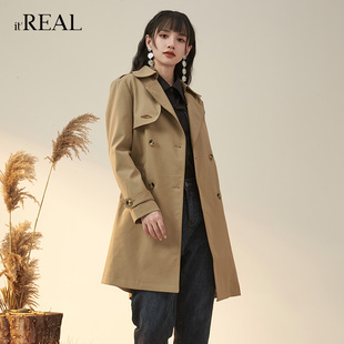 气质高级感小个子简约穿搭外套 风衣女秋冬款 real瑞尔短款