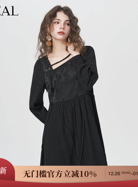 it'real瑞尔法式复古连衣裙女春季新款设计感小众森系长裙子