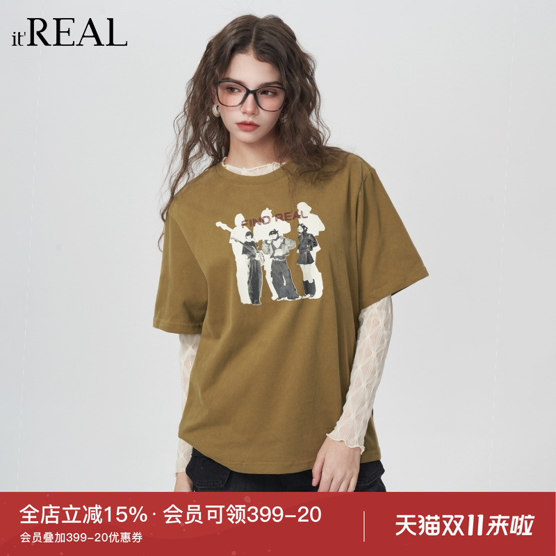 2025春秋新款小众个性印花上衣女