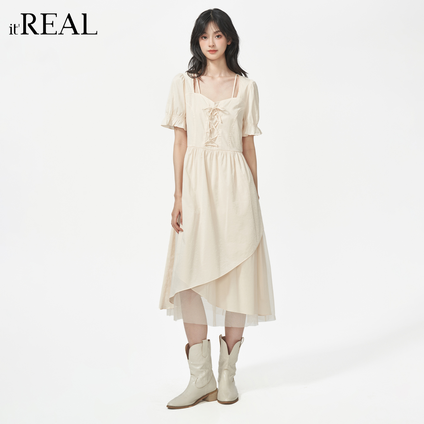 瑞尔法式复古连衣裙女