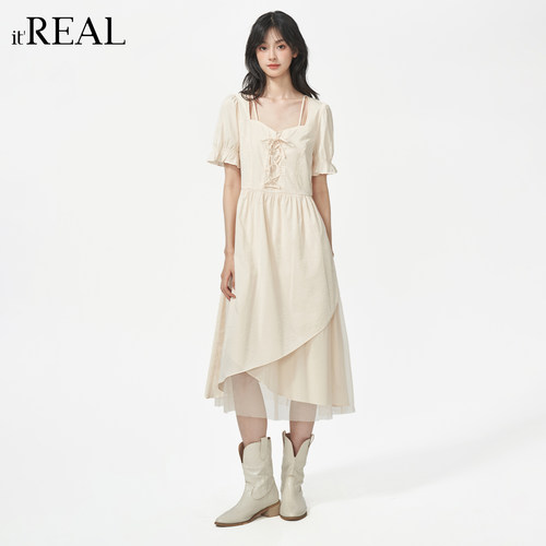 瑞尔法式复古连衣裙女
