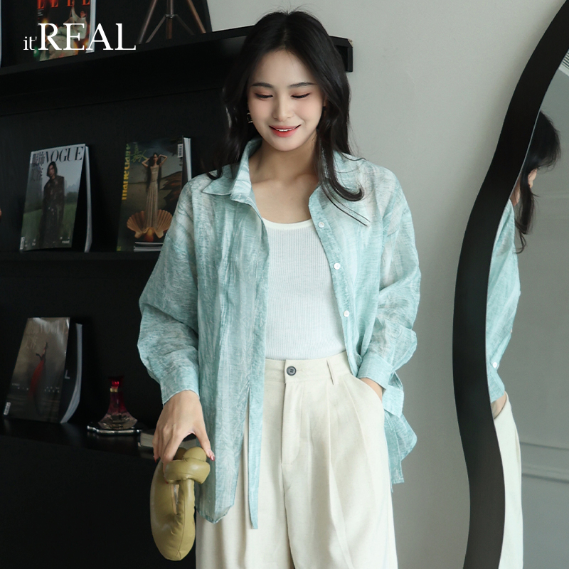 长袖衬衫it'real薄款宽松