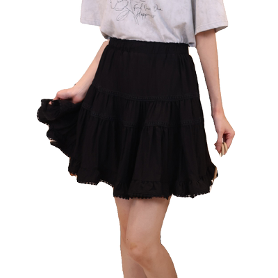 it'real瑞尔夏新款洋气木耳边百搭伞裙女甜美蛋糕短半裙子