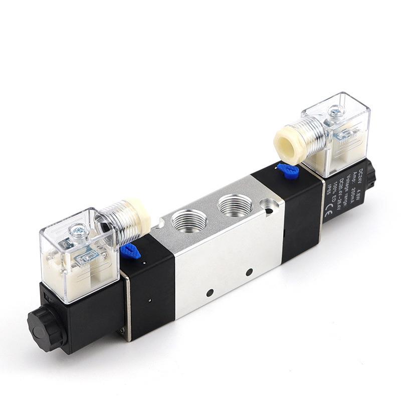双线圈两位五通电磁阀4V320-10 DC12V DC24V AC110V AC220V